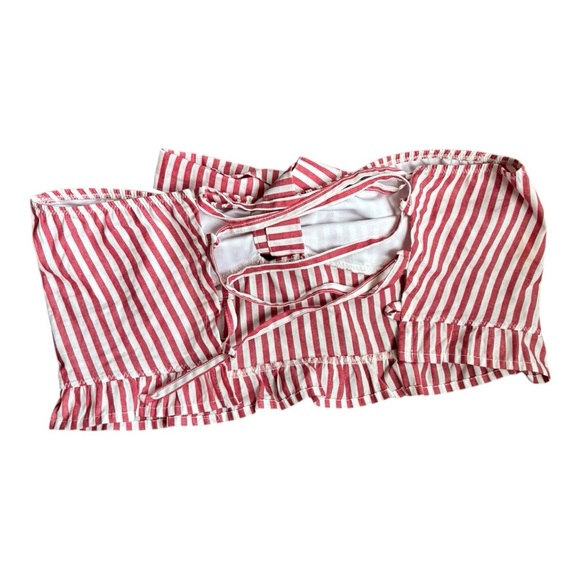 Agua Bendita Stripe Tassel half Shoulder tie Back Size M - Picture 2 of 7